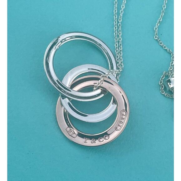 Tiffany & Co. Rubedo Metal Silver Interlocking 1837 Circle Chain Necklace - Picture 6 of 13